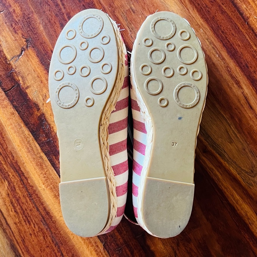 Marc Jacobs Red Striped Mouse Espadrille Flats 37 - Picture 9 of 10